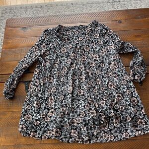 Alfani Black and Pink Floral Blouse